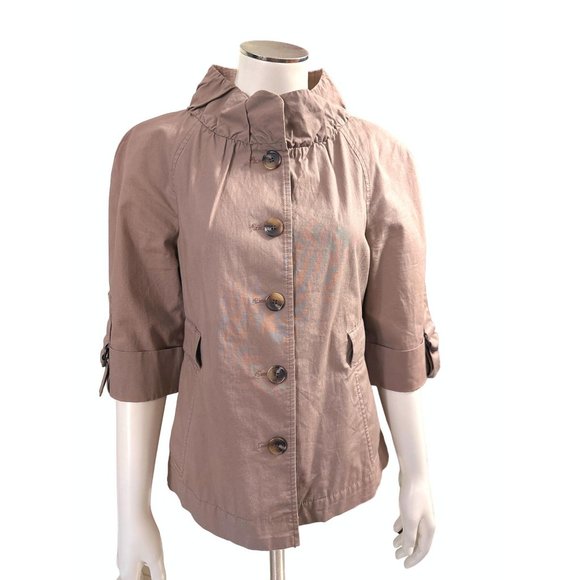 Ann Taylor LOFT Jackets & Blazers - Ann Taylor LOFT Cotton Spandex Khaki Brown Casual Jacket Size 0